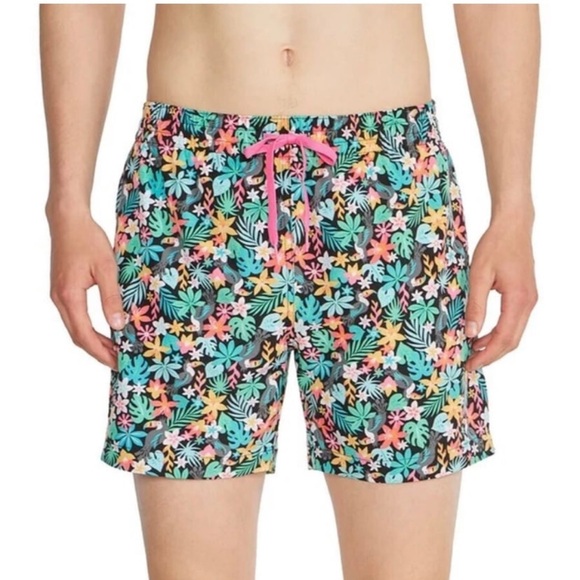 Chubbies Tropical Floral Swim Trunks - Pink, Green, Orange - Picture 1 of 6